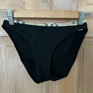Burberry Swim Black Low Rise Bikini Bottom with Signature Check Trim Size S